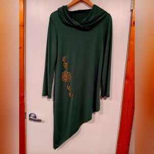 Hooded silky boho shirt